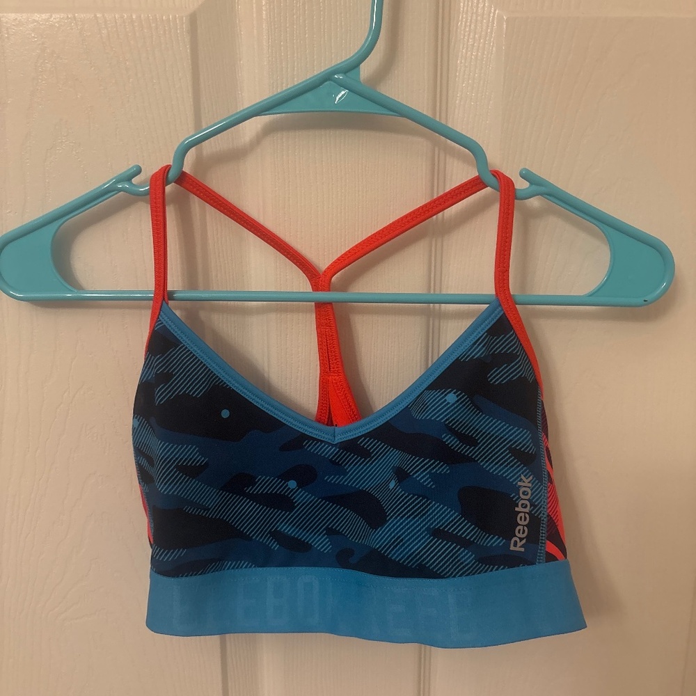 Reebok Support Sports Bra blue and orange
